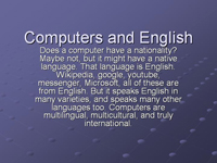 Computers and English