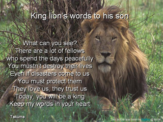 King lion's words to his son