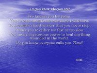 Do you know who you are?