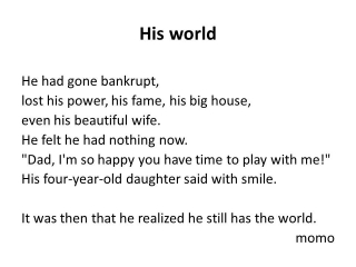 His world